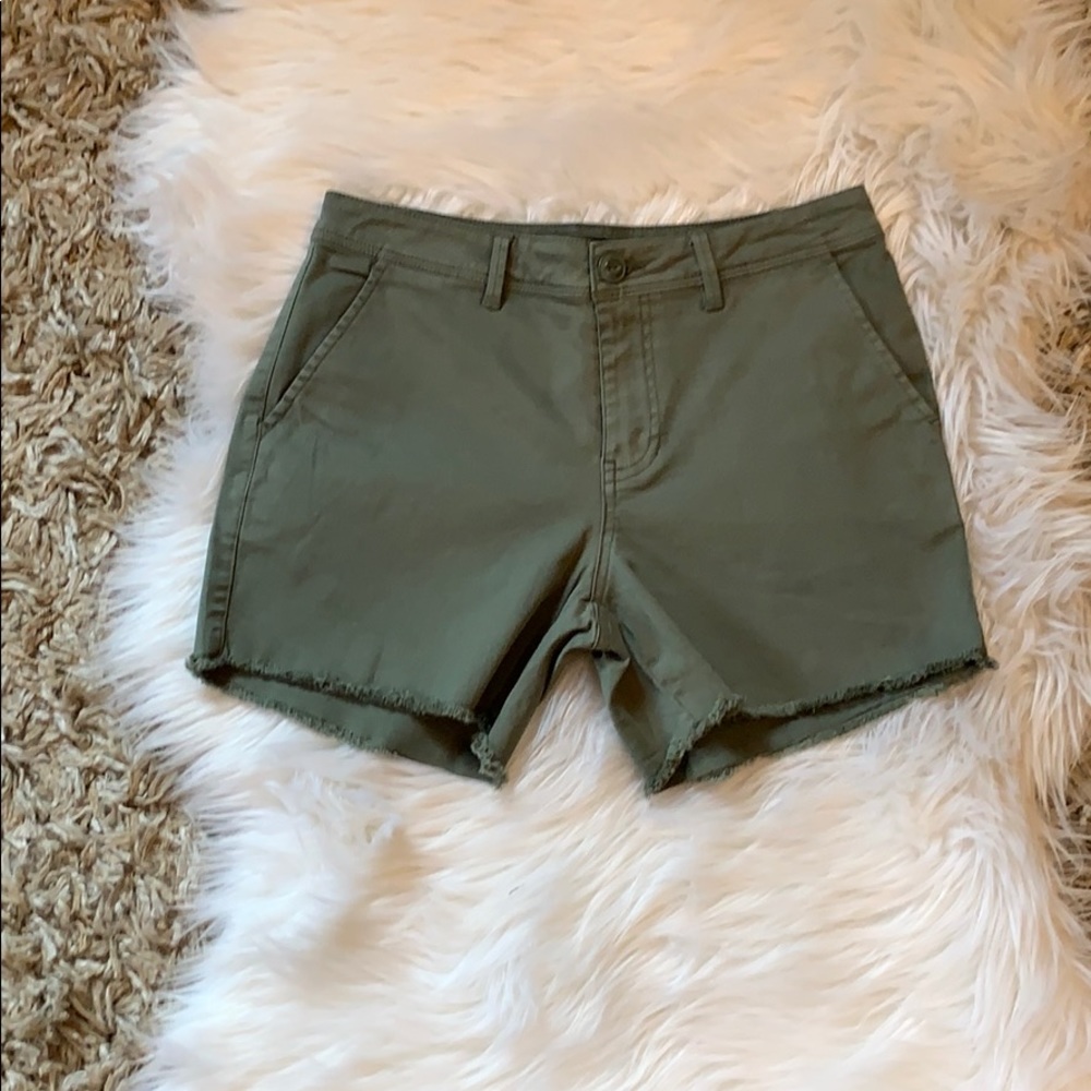 Military green shorts